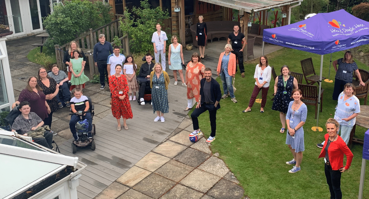 David Beckham at Helen & Douglas House