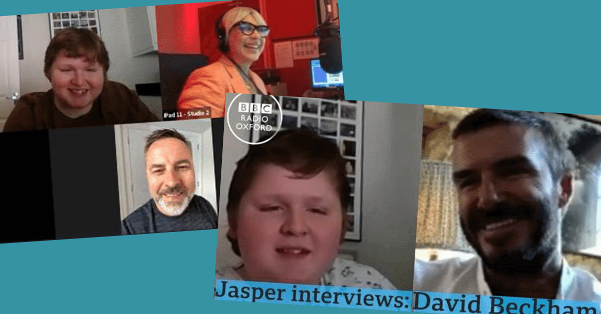 Jasper video calls David Beckham and David Walliams