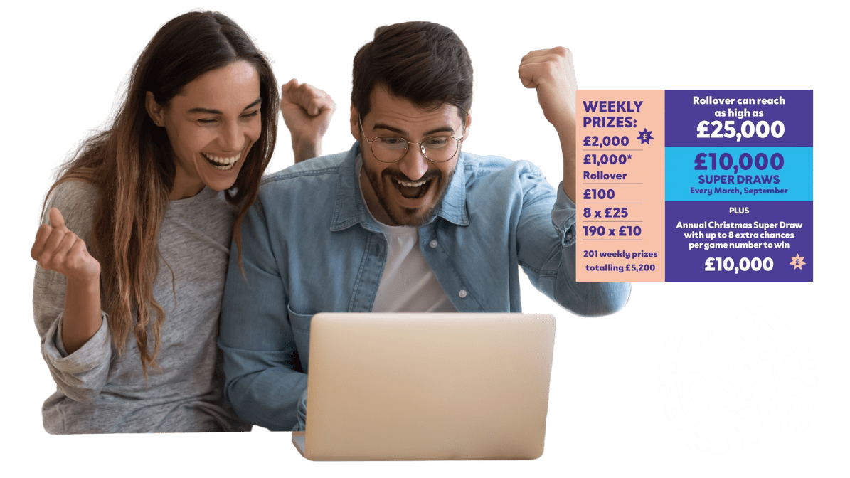 cheerful couple looking at the laptop screen for a lottery win 1195 by 672 pixels cheerful couple looking at the laptop screen for a lottery win