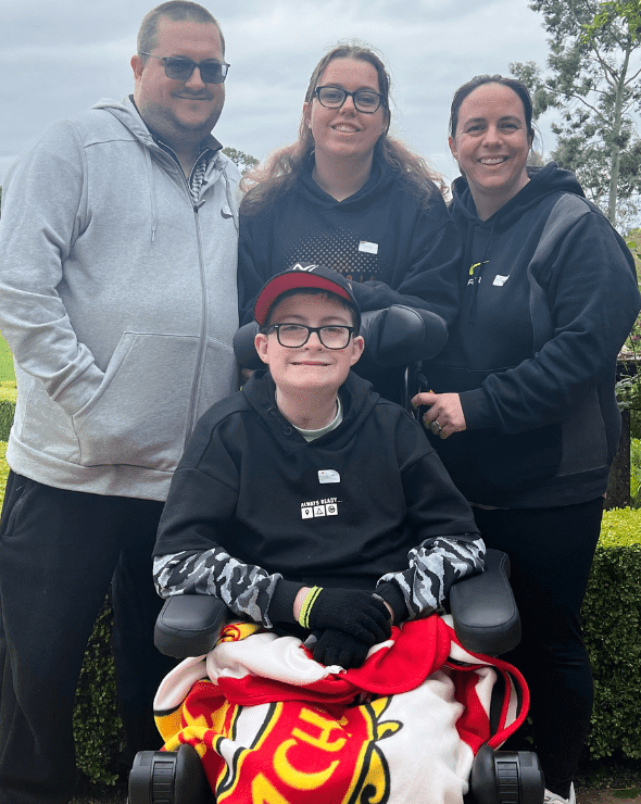 Nathan with his family. Nathan with his family.