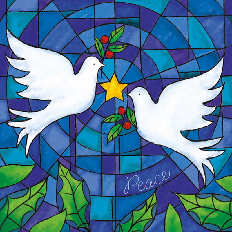 Stained Glass Doves – Pack of 10