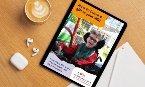 An ipad showing our guide to leaving a gift in your will