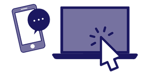 Illustration of a phone and laptop