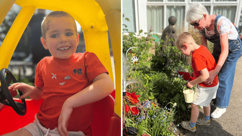 Rory in hospice garden